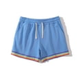 thumbnail image 3 of toraway Mens Summer Solid Color Rainbow Pants Pocket Drawstring Loose Casual Sports Running Straight Shorts Beach Pants M, 3 of 3