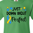 thumbnail image 4 of Inktastic Just Down RIght Perfect Down Syndrome Awareness Ribbon Youth T-Shirt, 4 of 5