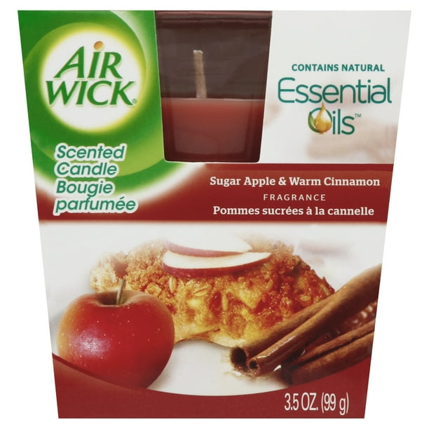 Air Wick Frosted Scented Candle, Apple Cinnamon Medley, 3 Ounce