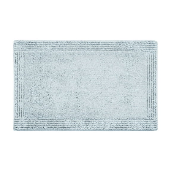 Home Essence Reversible 100% Cotton Tufted Bath Rug, 3000 GSM Ultra Absorbent, 24"W x 34"L, Blue