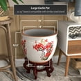 thumbnail image 4 of Red Lantern 16" Cherry Blossom Porcelain Fishbowl Planter, 4 of 6