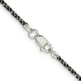 thumbnail image 7 of Auriga Fine Jewelry 925 Sterling Silver Ruthenium-plated 1.7 mm Twisted Tight Wheat Chain Necklace for Women 22", 7 of 7