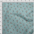 thumbnail image 3 of oneOone Georgette Viscose Dusty Teal Blue Fabric Leaves & Floral Artistic Diy Clothing Quilting Fabric Print Fabric By Yard 42 Inch Wide, 3 of 4