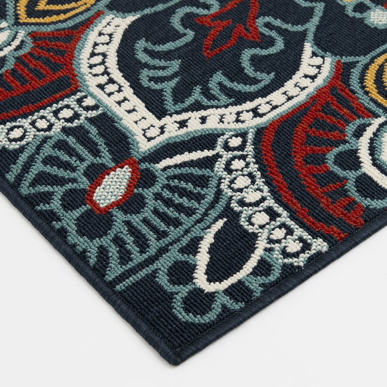 Mainstays 5x7 Outdoor Rug, Medallion Pattern, Durable