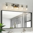 thumbnail image 2 of 31" Modern 5-Light Bathroom Vanity Light Fixture - Brushed Nickel Finish with Clear Glass Shades, Perfect for Bathroom, Vanity, and Dressing Area Lighting (No Bulbs), 2 of 11