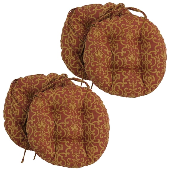 16-inch Outdoor Spun Polyester Tufted Chair Cushion (Set of 4) - Vanya Paprika