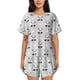 thumbnail image 1 of Fotbe Panda Bear Conjunto de Pijama Estampado para Mujer, 2 Piezas, Ropa de Dormir con Camiseta de Manga Corta y Shorts Suaves-Small, 1 of 6
