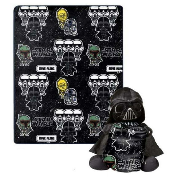 Star Wars Space Vader Silk Touch Throw Blanket with Plush Hugger