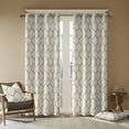 thumbnail image 1 of Brooklyn Metallic Geo Embroidered Window Panel Grey 50x63", 1 of 4