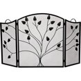 thumbnail image 1 of Dagan S509BLK Leaf Design 3 Fold Arched Screen, Black, 1 of 1