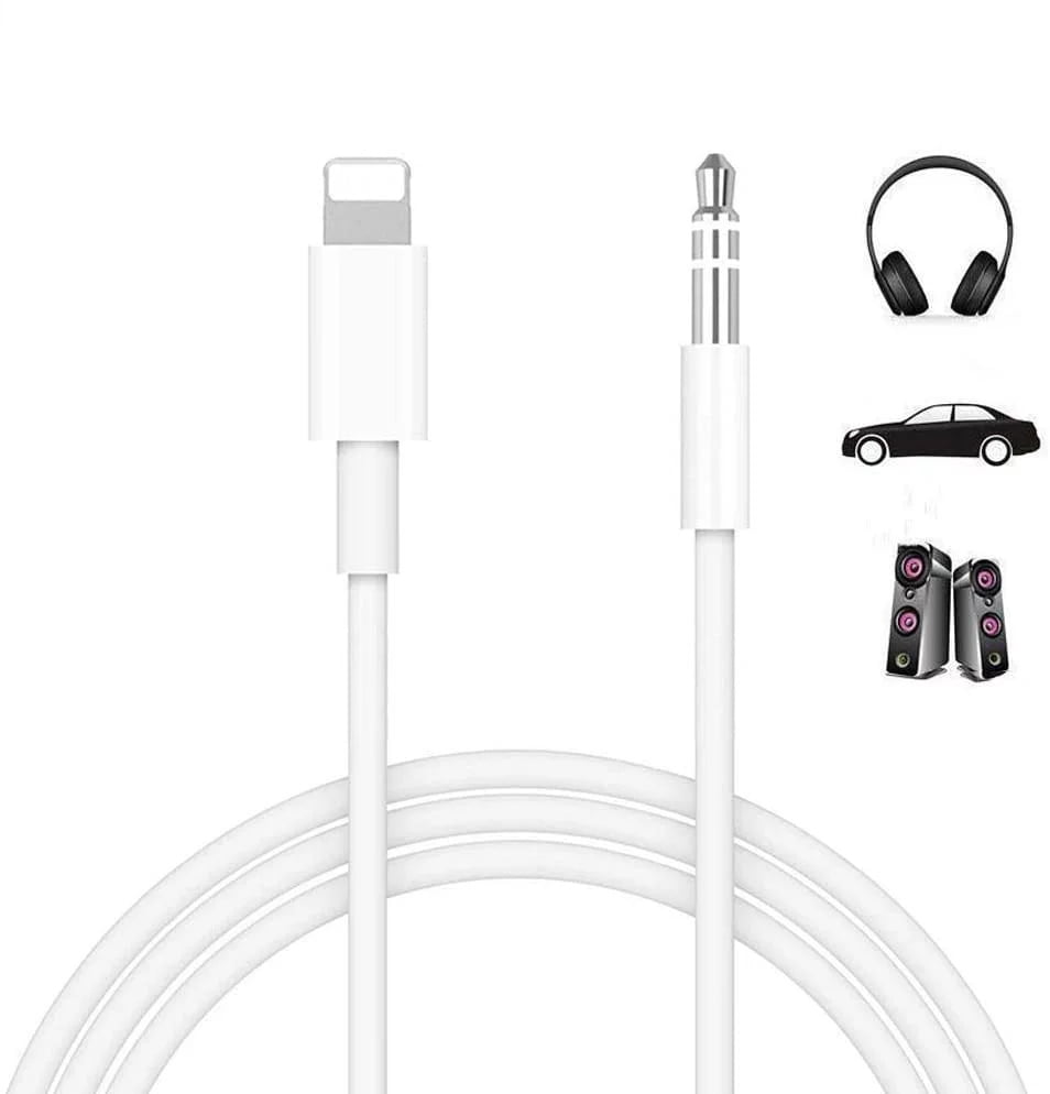 Aux Cord for Car,Lightning Cable to 3.5mm Audio Stereo Cable Compatible