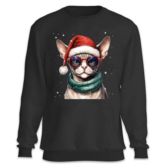 Hello Winter Sphynx Frosty Morning Walk Welcome Snowy Christmas Sweatshirt Unisex Merch Cat Lover Kitten Owner Gifts Idea - 02018