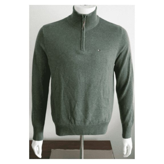 Men's Tommy Hilfiger Sweatshirt 1/4 Zip ,Olive,Sz Med