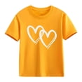 thumbnail image 3 of KVPLBQFD Girls Short Sleeve T Shirt Toddler Trendy Heart Print Top Cute Aesthetic Shirts for Kids Multi Colors Summer Tee Tops Comfortable Clothes for Tweens Girl, 3 of 7