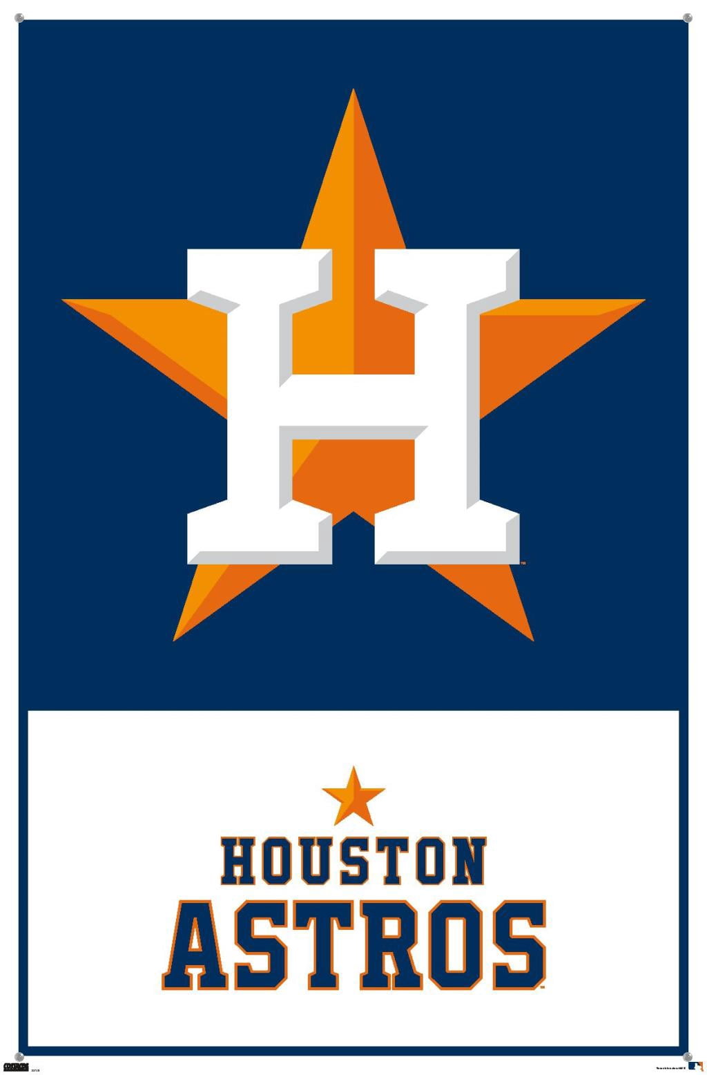 MLB Houston Astros - Logo 22 Wall Poster with Pushpins, 22.375" x 34"