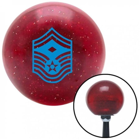 American Shifter 53640 Blue Senior Master Sergeant First Sergeant Red Metal Flake Shift Knob - M16 x 1.5 Insert