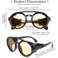 thumbnail image 4 of Gafas de sol retro redondas Steampunk para mujer y hombre, gafas vintage, 4 of 5