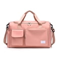 thumbnail image 1 of Bolsa de gimnasio pequeña para mujer, bolsa impermeable de fin de semana con compartimento para zapatos y bolsillo húmedo, bolsa de viaje, bolsa para pasar la noche, 1 of 6