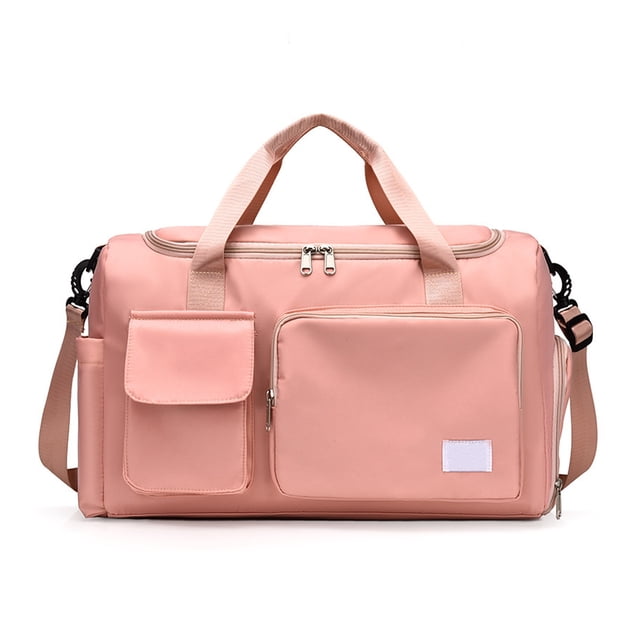Bolsa de gimnasio pequeña para mujer, bolsa impermeable de fin de semana con compartimento para zapatos y bolsillo húmedo, bolsa de viaje, bolsa para pasar la noche