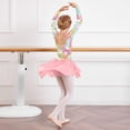 thumbnail image 5 of Grblisyd Ballet Leotards for Girls Bow Print Long Sleeve Gymnastics Dance Leotard Outfits with Tulle Skirt, 5 of 6