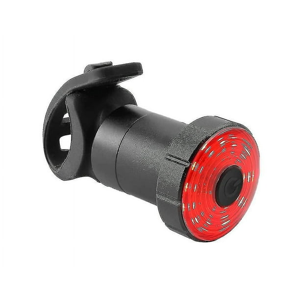 Luz trasera para bicicleta (negra), recargable, inteligente, con sensor de freno y montaje en tija de sillín, luz LED trasera para bicicleta
