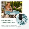 thumbnail image 4 of Round Outdoor Tablecloth with Umbrella Hole and Zipper, Teal Palm Leaves Tablecloth with Elastic Waterproof, Summer Botanical Tropical Leaf Patio Table Covers for 31" - 35" Picnic Pool Tables, 4 of 9