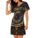 thumbnail image 2 of Balery Mystical Golden Eye Camisón de manga corta con cuello redondo para mujer, cómodo y elegante., 2 of 6