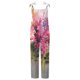 thumbnail image 4 of ICHUANYI Clearance Women's Casual Sleeveless Strap Floral Printed Spaghetti High Waist Wide Leg Jumpsuit Rompers(Pink, S) ICHUANYI WER2023081006949, 4 of 4