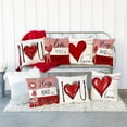 thumbnail image 6 of Valentine''s Day Pillow Covers 18x18 Inch Set of 4 Hugs and Kisses I Love You Decor Throw Pillow Covers Happy Valentine Stripe Decorative Throw Pillows Valentines Day Decor for Home Sofa 164B, 6 of 6