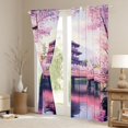 thumbnail image 3 of Homewish Cherry Blossom Curtains Pack of 2 (42x84 Each),Japanese Theme Curtains Blackout,Pink Sakura Bedroom Curtains For Girls Kids,Breathable Home Decor, 3 of 6