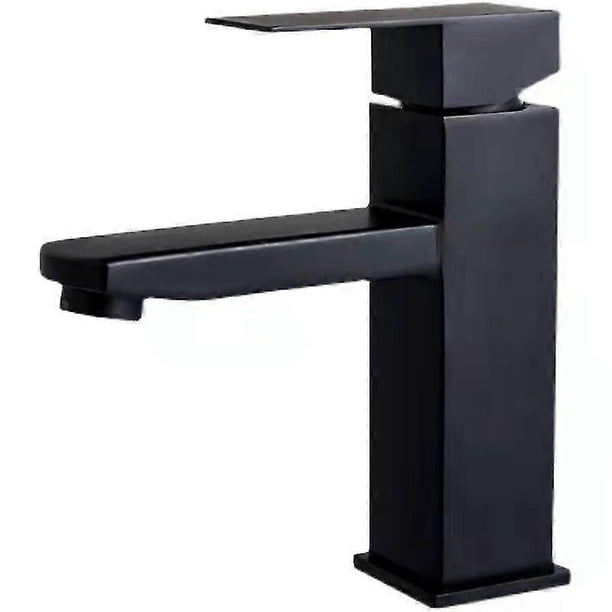 Matte Black Basin Mixer Tap, Single Lever Black Bathroom Sink Taps, with Lead-Free Water