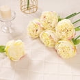 thumbnail image 4 of 20 Heads Artificial Peony Silk Flower Leaf Home Office Wedding Party Festival Bar Decor (Champagne), 4 of 18