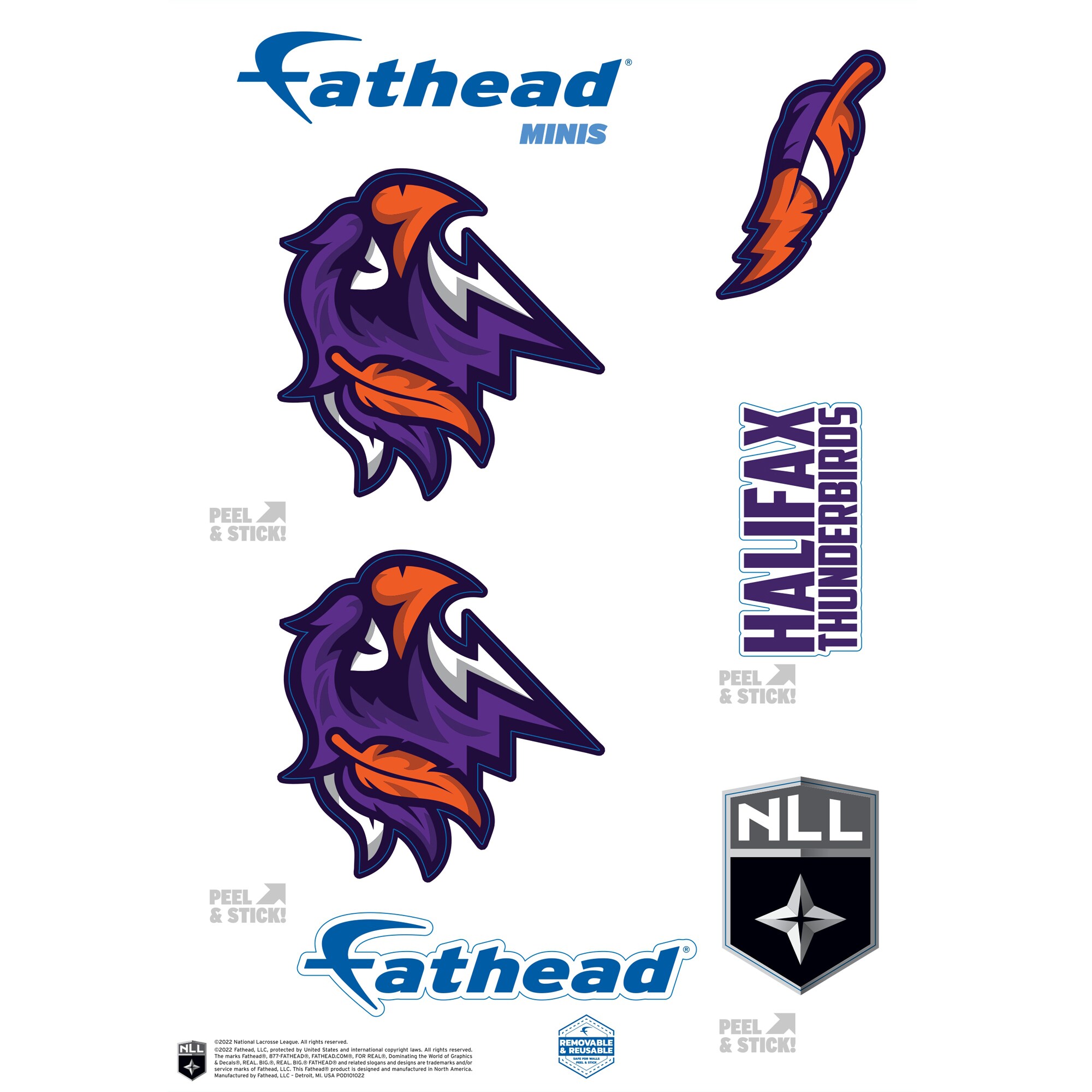 Fathead Halifax Thunderbirds FivePack Mini Logo Removable Wall Decal
