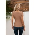thumbnail image 6 of Vafful Womens Tops T-Shirts Short Sleeve Fashion Summer Fall Clothes One Piece Cutout Tops Long Sleeve Ribbed Slim Fitted Shirts Tee Tshirts S-XL, 6 of 8