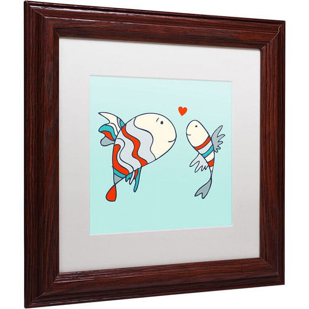 Carla Martell 'Two Little Love Fish' Matted Framed Art