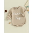 thumbnail image 3 of Bagilaanoe Newborn Baby Boy Oversized Romper Sweatshirt Long Sleeve Bodysuits Letter Print Pullover 3M 6M 12M 18M 24M Infant Casual Tee Tops, 3 of 9