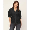 thumbnail image 2 of Moomaya Solid Shirts For Women, Casual Chic Summer Shirt Top, 2 of 9