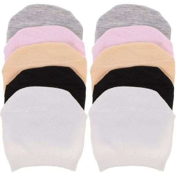 5 Pairs of Liner Half Sock Cotton Sock Hidden Toe Covers Sock for Women