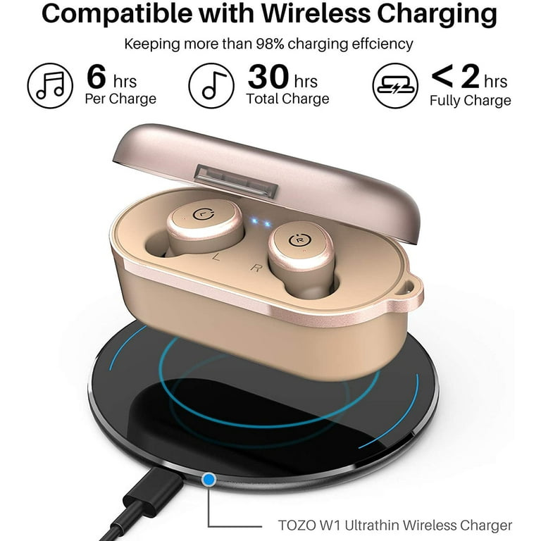  TOZO T10 Bluetooth 5.3 Wireless Earbuds with Wireless Charging  Case Black PA1 Bluetooth Speaker with 20w Stereo Sound Black : Electronics