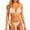 A171 Beige, variant on Bikini Sets for Women Ribbed Texture Halter Triangle Top with Gold Chain Link Detail Side Tie Bottoms 2 Piece Bathing Suits Charming Swimwear