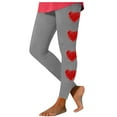 thumbnail image 3 of DDAPJ pyju Valentines Day Leggings for Women, Cute Heart Print Casual Tights High Waisted Stretch Running Yoga Pants Casual Milk Silk Legging Gray XL, 3 of 5