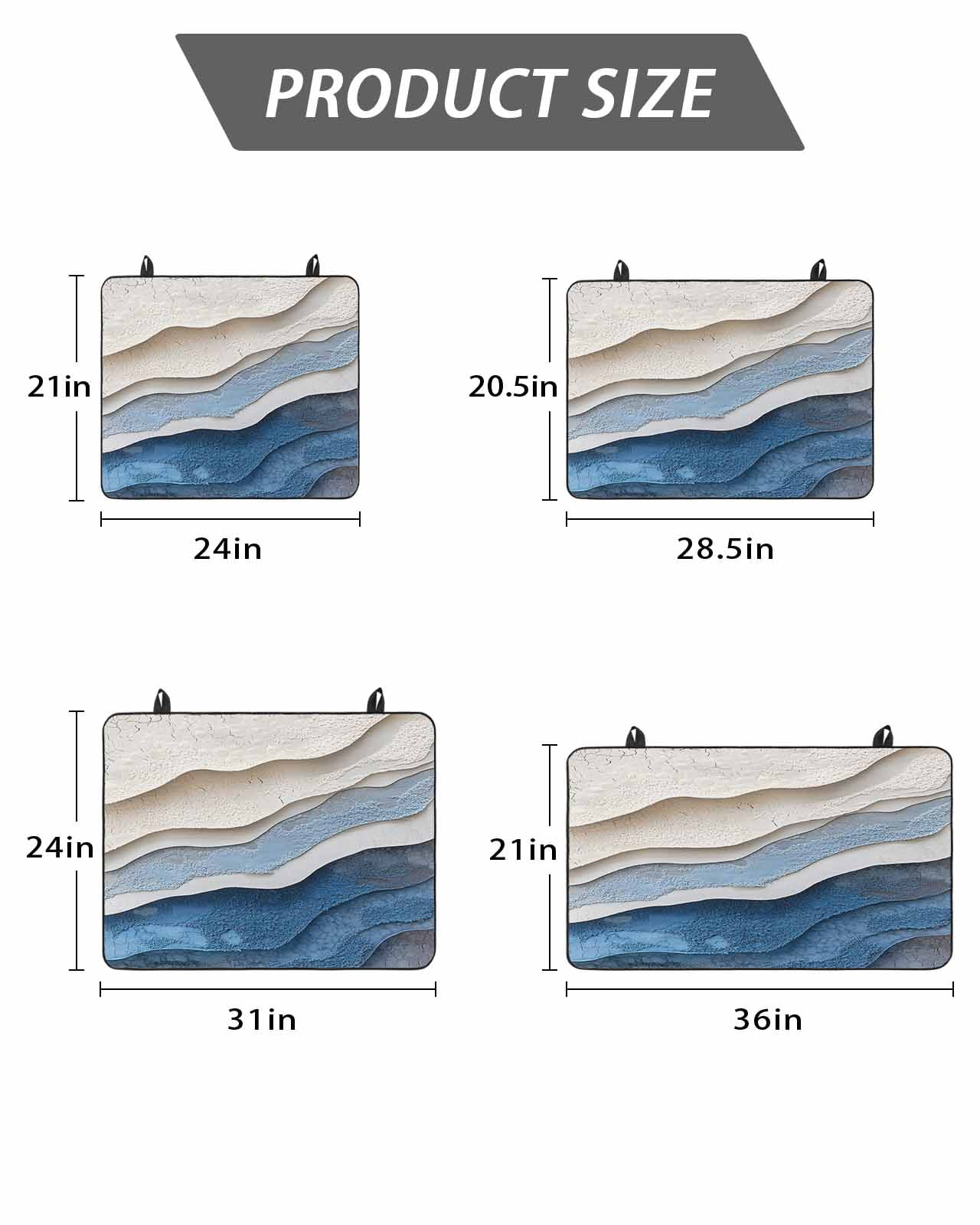Stove Top Covers for Electric Stove, Blue Ombre Glass Stovetop Cover Protector, Modern Wave Abstract Art Induction Cooktop Protector Oven Mat for Kitchen Countertop 24"x21"