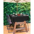 thumbnail image 3 of Fsddascl Solid Black Outdoor Tablecloth - 60x120 Inch Rectangle Dining Table Cover, Retro Minimalism Abstract Denim Texture Waterproof Outdoor Table Cloth with Umbrella Hole & Zipper for Patio, 3 of 7