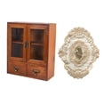 thumbnail image 3 of Armario de almacenamiento de madera, organizador de escritorio portátil, armario clásico de madera para mesa Puerta doble, 3 of 9