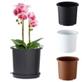 thumbnail image 1 of Flmtop Slotted Orchid Flower Garden Inner Outer Pot Planter Tray Tabletop Ornament, 1 of 9