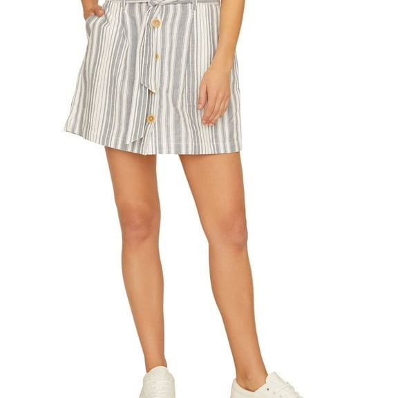 Sanctuary Clothing Womens Paperbag Mini Skirt, Blue, Medium