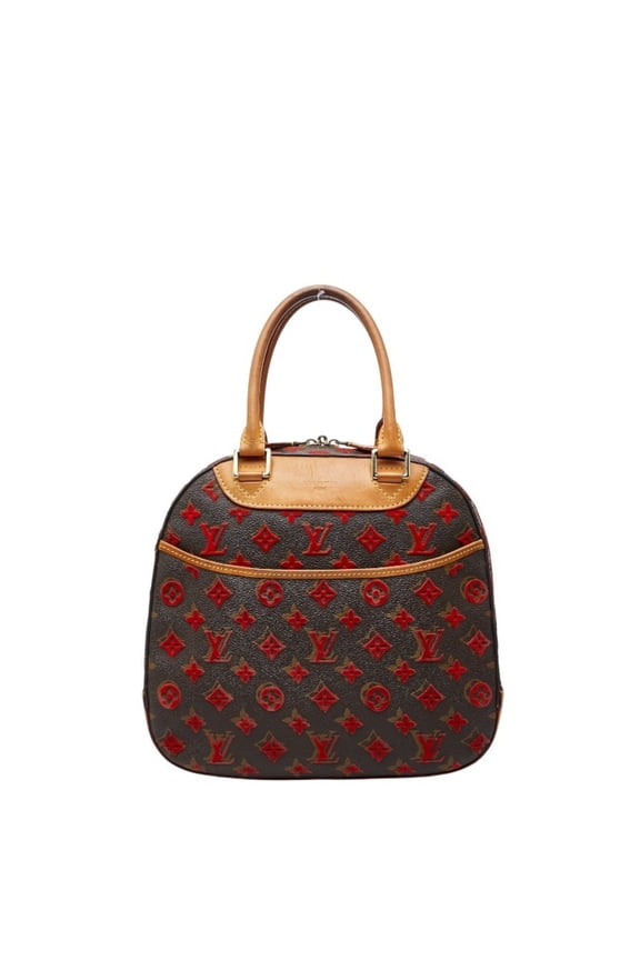Pre-Owned Louis Vuitton Monogram Tuftage Deauville Cube Handbag M40922 Brown Leather... (Fair)