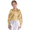 thumbnail image 3 of Doomiva Ensemble de Performance Jazz Moderne pour Garçons et Filles Vêtements de Danse de Rue Hip Hop 2 Pcs Or 16, 3 of 5