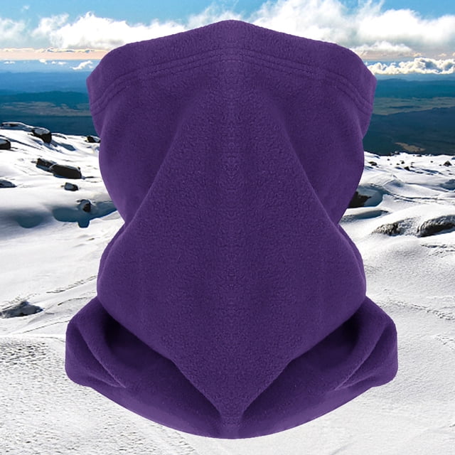 Purple Neckerchief Winter Ski Warm Scarf Multifunctional Cold Proof Fleece Outdoor Windproof Motorcycle Riding Head Cover Thick