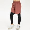 thumbnail image 2 of YOPTOP Pantalons de Course 2 en 1 pour Enfants Shorts avec Poches Shorts de Gym Compression Collants d'Entraînement Pantalons de Basketball Collants d'Entraînement, Rouge, 11-12 Ans, 2 of 9